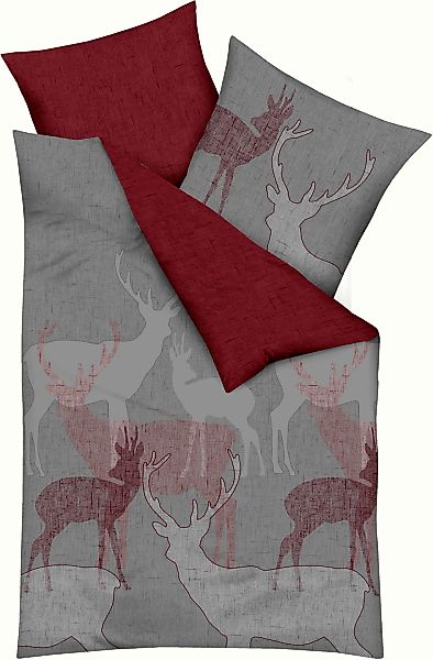 Kaeppel Bettwäsche "Hirsche mit Wende" 2 Stk. tlg. Mit Hirsche günstig online kaufen