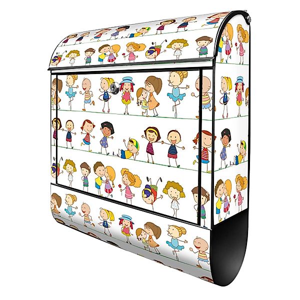 Banjado Design Briefkasten Schwarz Pulverbeschichtet 39x47x14cm 2 Schlüssel günstig online kaufen