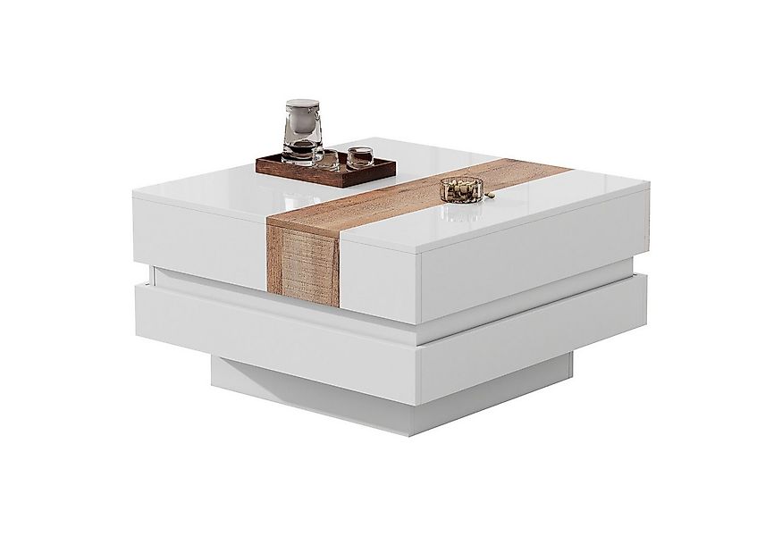 autolock Couchtisch Couchtisch Quadratischer hochglanz mit ausziehbarer Tis günstig online kaufen