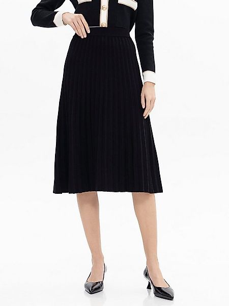 Passioni Faltenrock Midi Plisseerock Strickrock günstig online kaufen