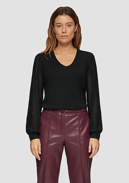 s.Oliver Longpullover Strickpullover Strickpullover mit semitransparenten Ä günstig online kaufen