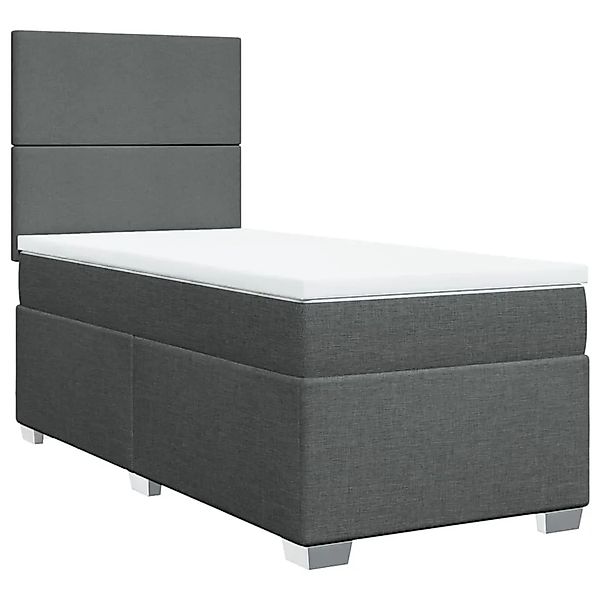 vidaXL Boxspringbett mit Matratze Dunkelgrau 90x200 cm Stoff 3292665 günstig online kaufen