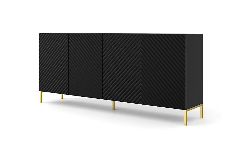 Sideboard   ¦ schwarz ¦ Maße (cm): B: 200 H: 87 Kommoden & Sideboards > Sid günstig online kaufen