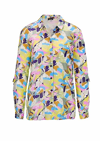 GOLDNER Hemdbluse "Kurzgröße Druckbluse aus hochwertiger Viskose" mit Seite günstig online kaufen