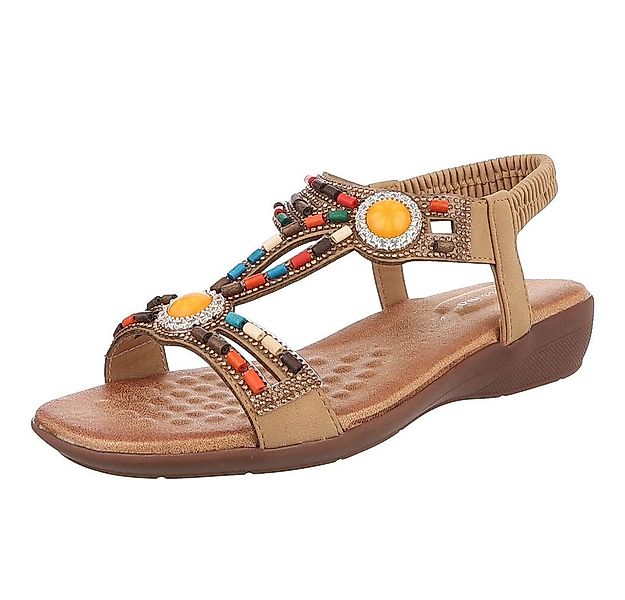 Ital-Design Bequeme Damen-Sandalen mit Perlenverzierungen Riemchensandalett günstig online kaufen