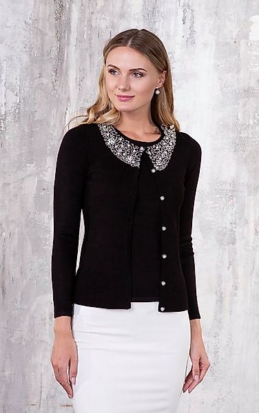 Passioni 2-in-1-Strickjacke Twinset mit Perlenverzierung günstig online kaufen