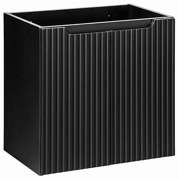 Lomadox Waschbeckenschrank NEWPORT-56-BLACK Badschrank 60cm 2-trg schwarz g günstig online kaufen