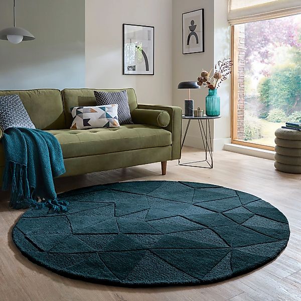 FLAIR RUGS Wollteppich "Shard" rechteckig 10 mm Höhe Hoch-Tief Effekt, Hand günstig online kaufen