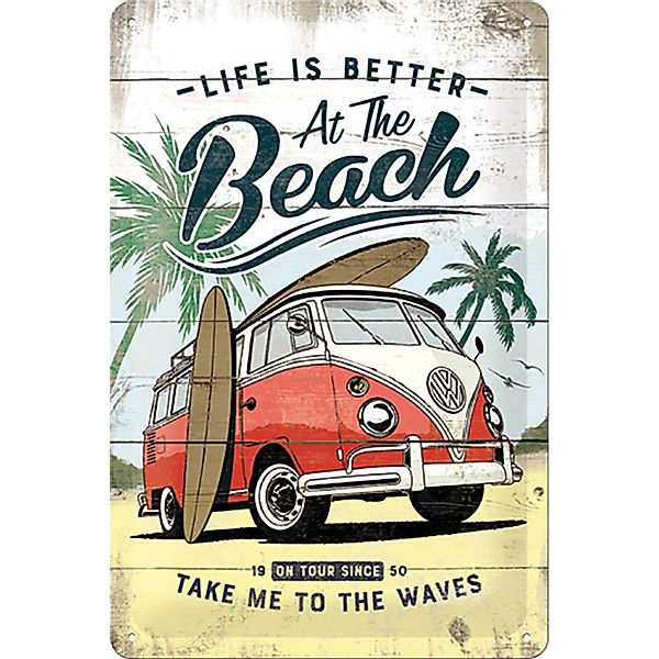 Nostalgic-Art Blechschild VW Bulli Beach 20 cm x 30 cm günstig online kaufen
