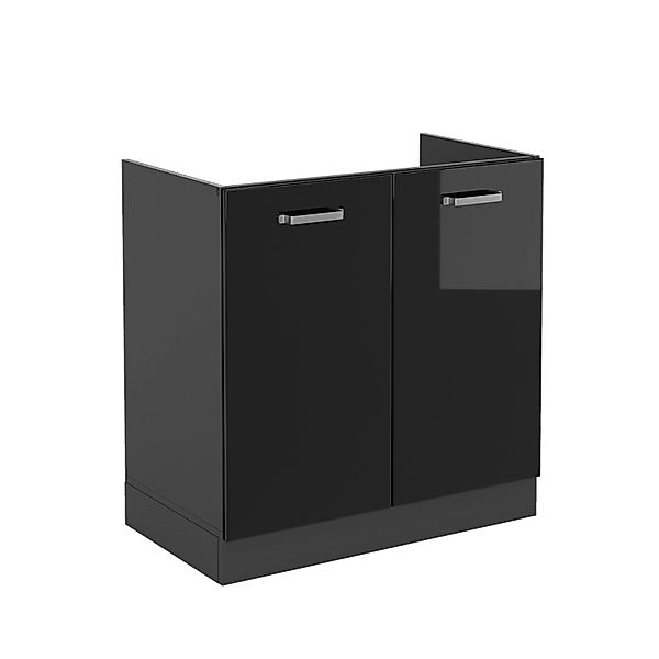 Vicco Unterschrank R-Line, Schwarz Hochglanz/Anthrazit, 80 cm ohne Arbeitsp günstig online kaufen