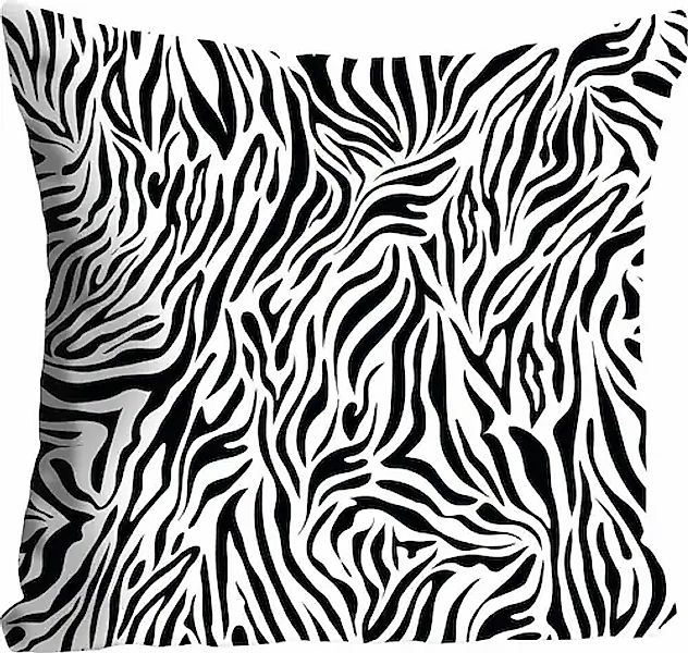 queence Dekokissen »Finn«, Kissenhülle,Zebra-Fell,Tiermuster,Geometrisch,Sc günstig online kaufen