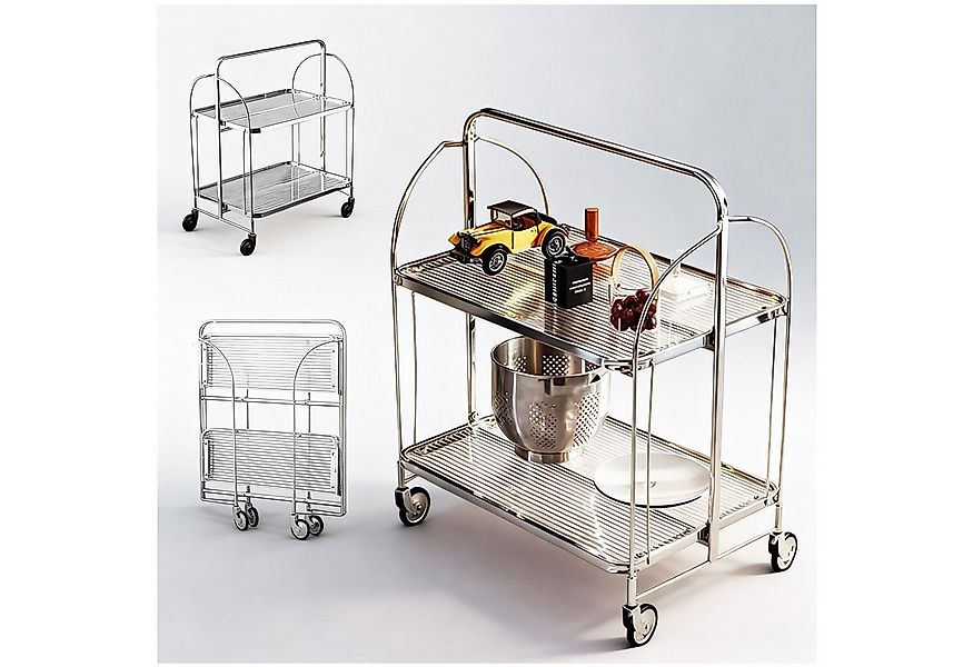 PFCTART Beistellwagen Mobile Storage Folding Trolley, Servierwagen, zusamme günstig online kaufen