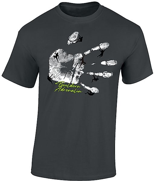 Baddery Print-Shirt Kletter Shirt: "Bouldern Adrenalin" günstig online kaufen