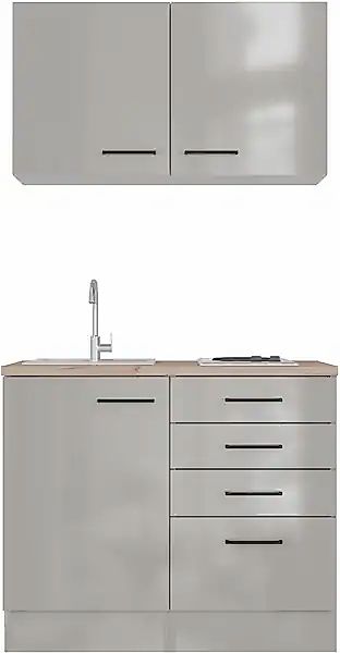 Flex-Well Küchenzeile »Lund« mit E-Geräten, Gesamtbreite 100 cm, gänzende F günstig online kaufen