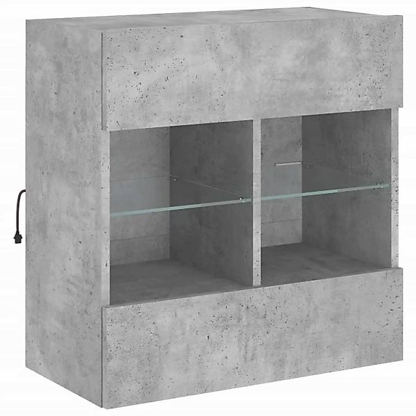 vidaXL TV-Schrank TV-Wandschrank mit LED-Leuchten Betongrau 58,5x30x60,5 cm günstig online kaufen