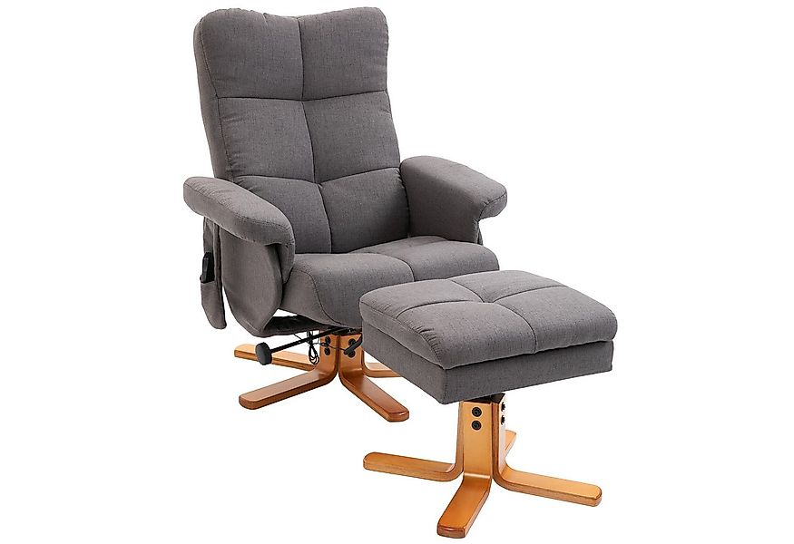 HOMCOM Massagesessel Fernsehsessel mit Fußhocker, aus Kunstleder (2-St) günstig online kaufen