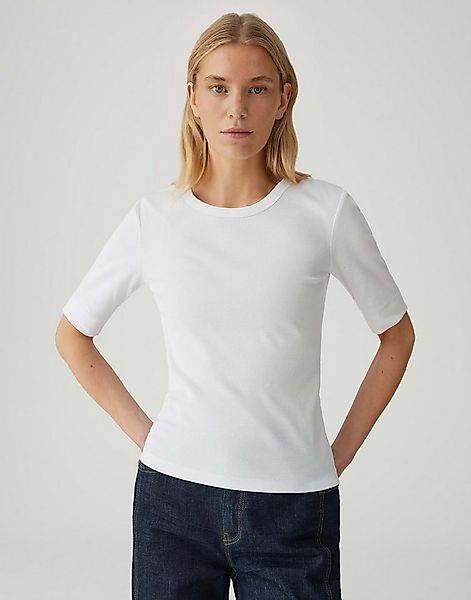 OPUS Kurzarmshirt Feines Rippshirt SUSTAFA Slim aus BCI Cotton Mix günstig online kaufen