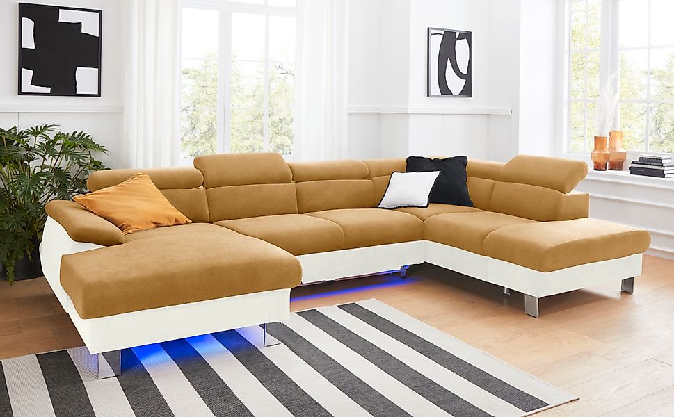 COTTA Wohnlandschaft »Komaris U-Form, B: 320 cm« mit Kopfteilverstellung, o günstig online kaufen