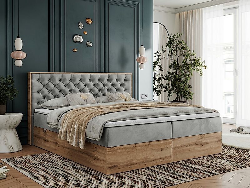 MKS MÖBEL Boxspringbett ALBERO 3 (Packung, Set, Topper T25, T30-Schaum, Sta günstig online kaufen