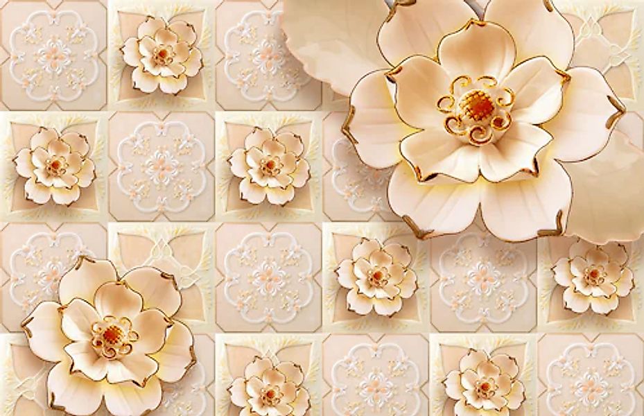 Papermoon Fototapete »Muster mit Blumen« günstig online kaufen