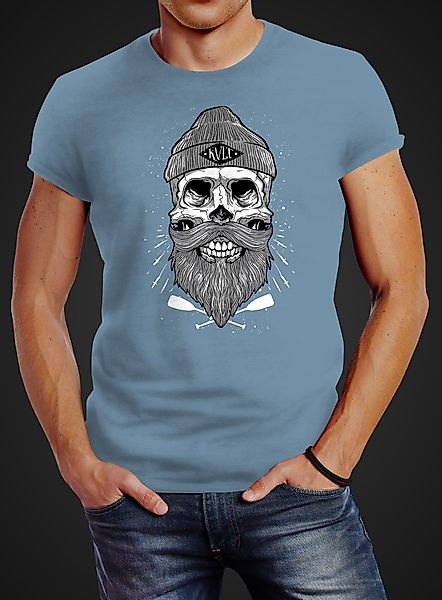 Neverless Print-Shirt Herren T-Shirt Captain Skull günstig online kaufen