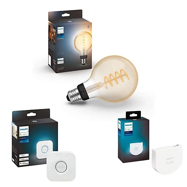 Philips Hue Bluetooth White Ambiance LED E27 Globe - G95 7W 550lm inkl. Bri günstig online kaufen