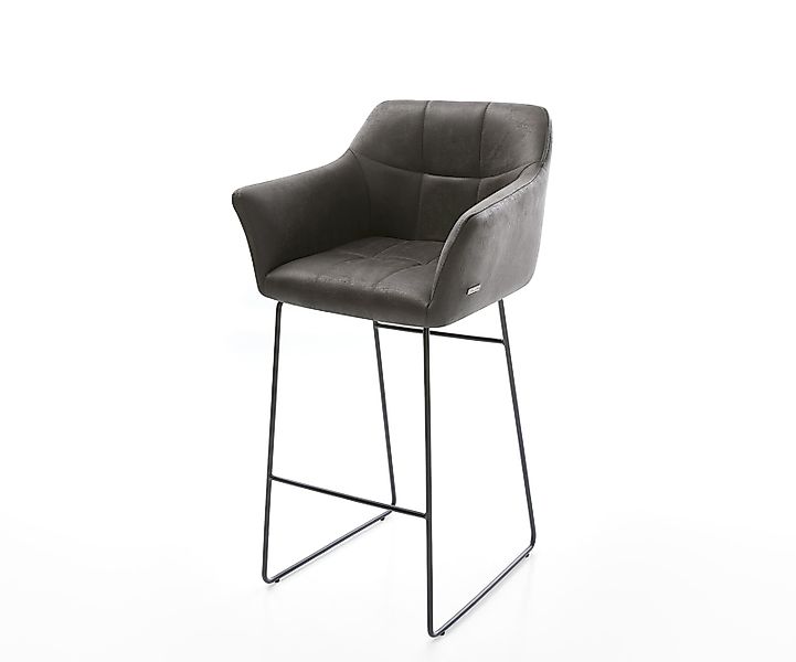 Barstuhl Yulo-Flex Vintage Anthrazit Kufengestell Metall günstig online kaufen