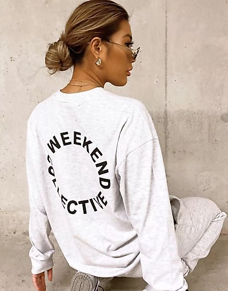 ASOS – Weekend Collective – Langärmliges Oversized-Shirt mit Logo am Rücken günstig online kaufen