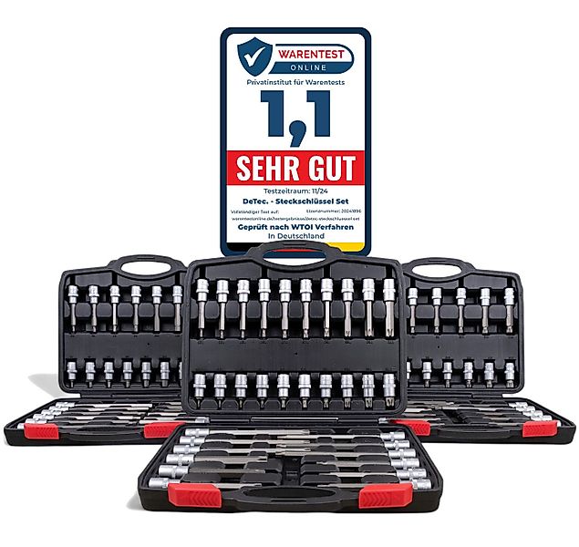 DeTec. Bit-Set 3 Koffer (Torx, Inbuß, Vielzahn) 88 tlg, Steckschlüssel Satz günstig online kaufen