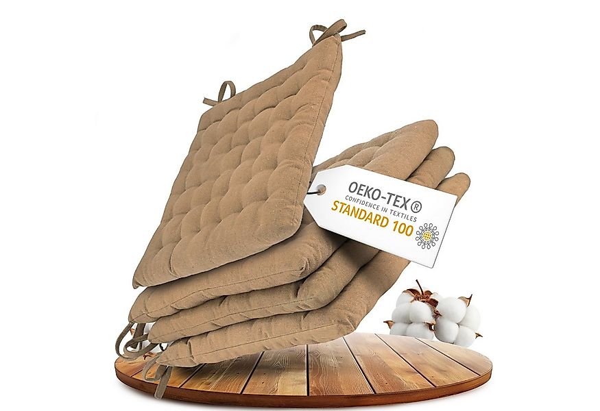 Gräfenstayn Stuhlkissen Stuhl 40×40 cm – Sitzkissen 4er‑Set Baumwolle, robu günstig online kaufen