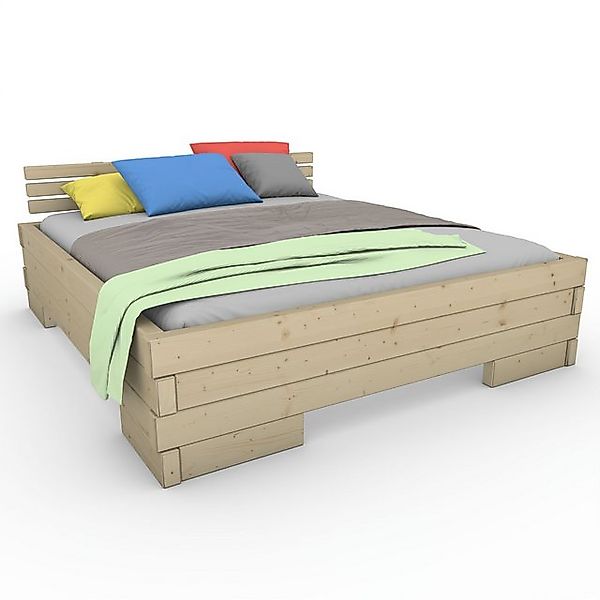 TUGA-Holztech Massivholzbett Balkenbett (Fichte) "Balken-Kati" 90 200 ohne günstig online kaufen