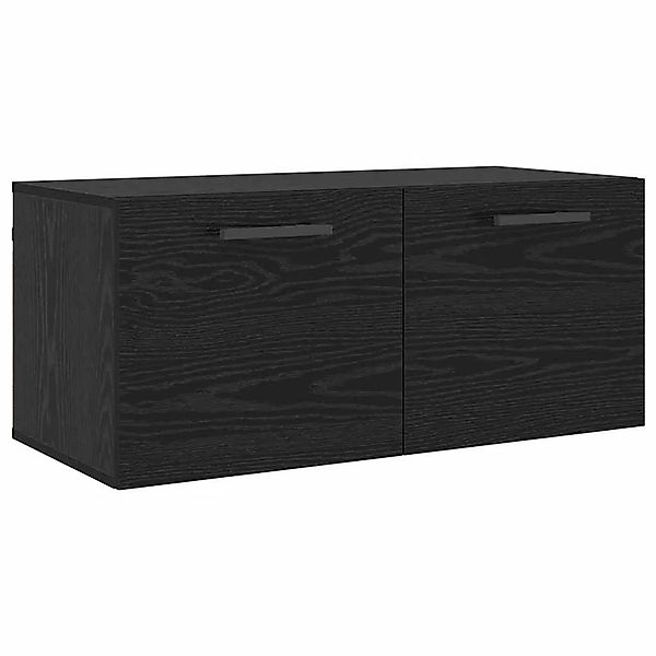 vidaXL Wandschrank Wandmontiert Schwarz Eichen-Optik 80 x 36,5 x 35 cm 8795 günstig online kaufen