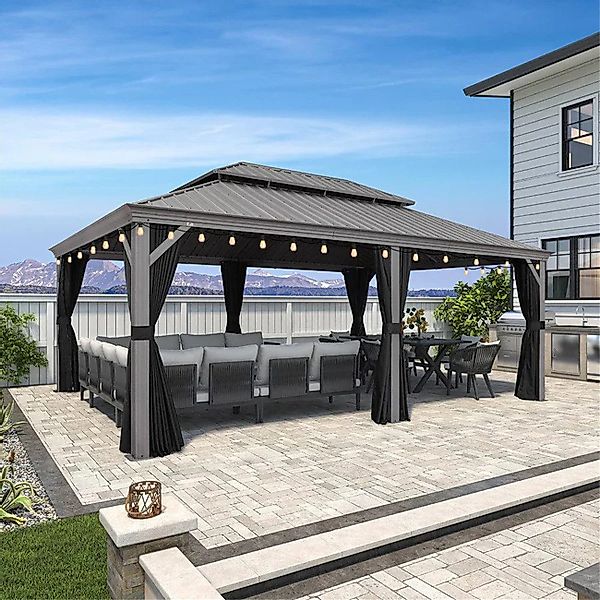 PURPLE LEAF Pavillon Hardtop Alu Gartenpavillon günstig online kaufen