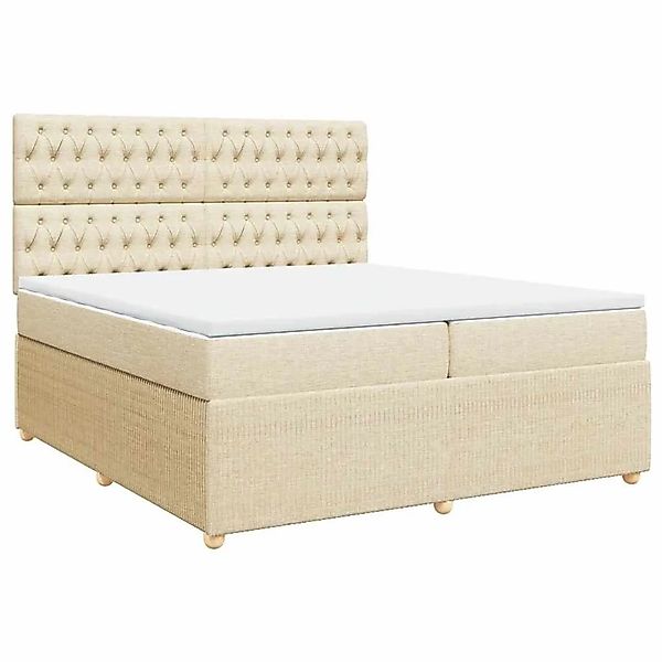 vidaXL Boxspringbett mit Matratze Creme 200x200 cm Stoff 3292175 günstig online kaufen