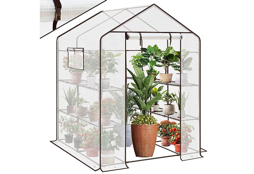 Sekey Gewächshaus Begehbares Foliengewächshaus mit 8 Regalebenen, Treibhaus günstig online kaufen