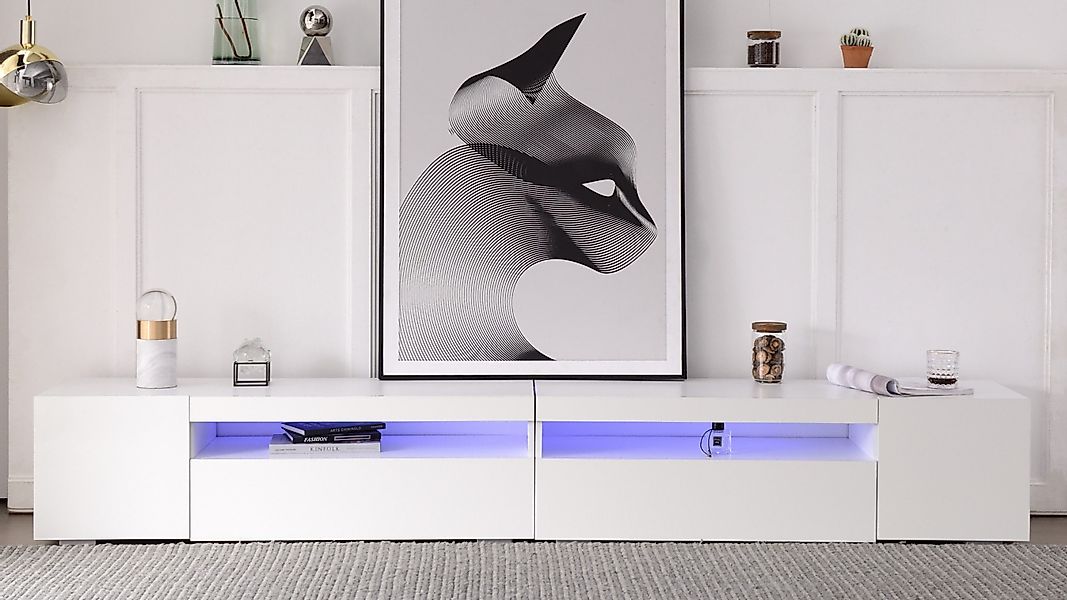 autolock Lowboard Moderner TV-Schrank in Weißer günstig online kaufen