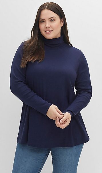 Sheego T-Shirt Rollkragenshirt . mit Rollkragen, in A-Linie günstig online kaufen