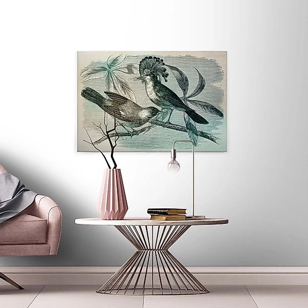 Bricoflor Wandbild Mit Vogel Gezeichnet Vintage Leinwand Bild Mit Vogel Und günstig online kaufen