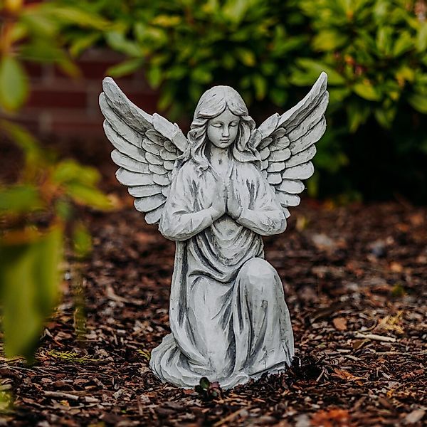 gartendekoparadies.de Gartenfigur Engel betend, Grabengel, Steinfigur, günstig online kaufen