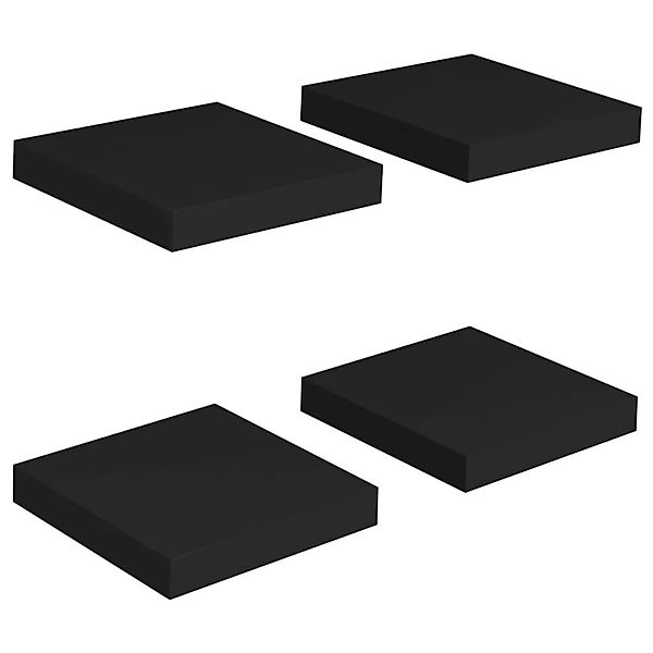 vidaXL Schwebende Wandregale 4 Stk Schwarz 23x23,5x3,8cm MDF 323825 günstig online kaufen