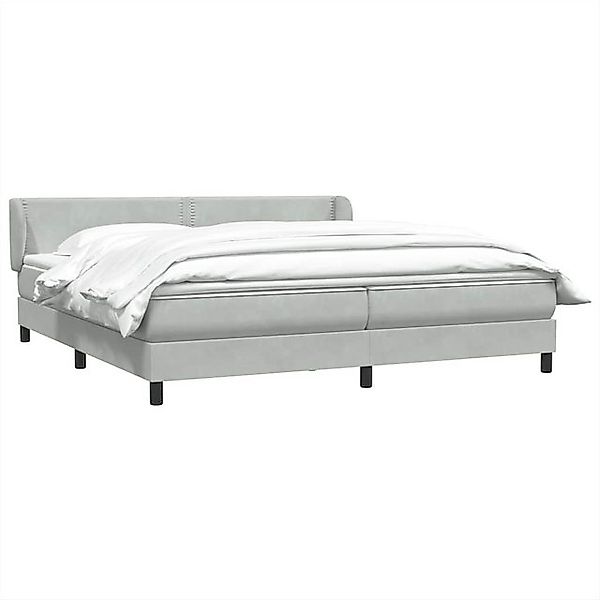 vidaXL Bett Boxspringbett mit Matratzen Hellgrau 200x210 cm Samt günstig online kaufen