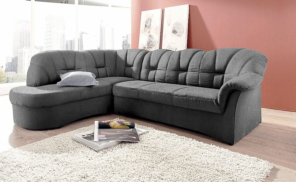DOMO collection Ecksofa Papenburg, zeitlose Rückensteppung, günstig online kaufen