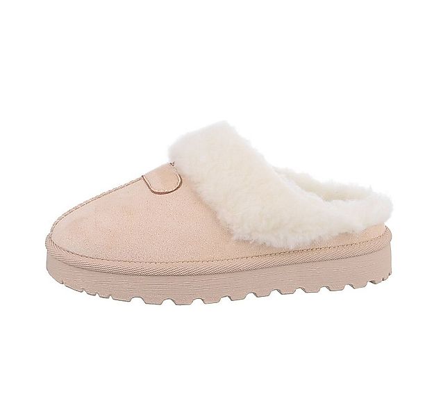 Ital-Design Damen Hausschuhe Freizeit Snowboots (84556794) Flach Hausschuhe günstig online kaufen