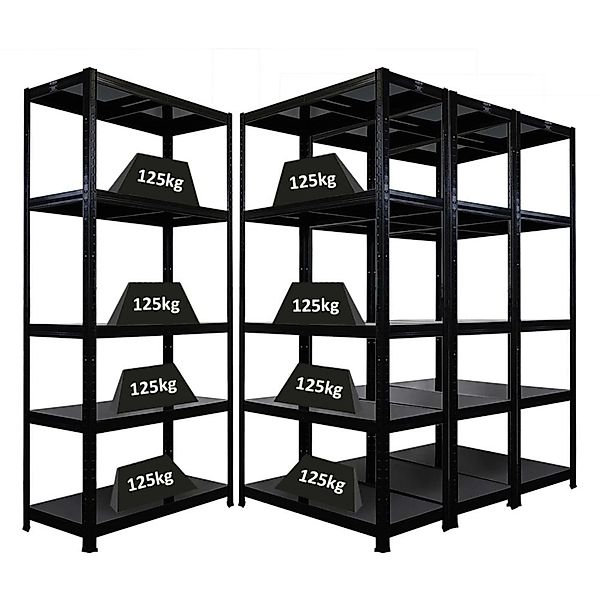 PROREGAL Mega Deal 4x Schwerlastregal Ragnar HxBxT 180x90x40cm 5 Stahlplatt günstig online kaufen