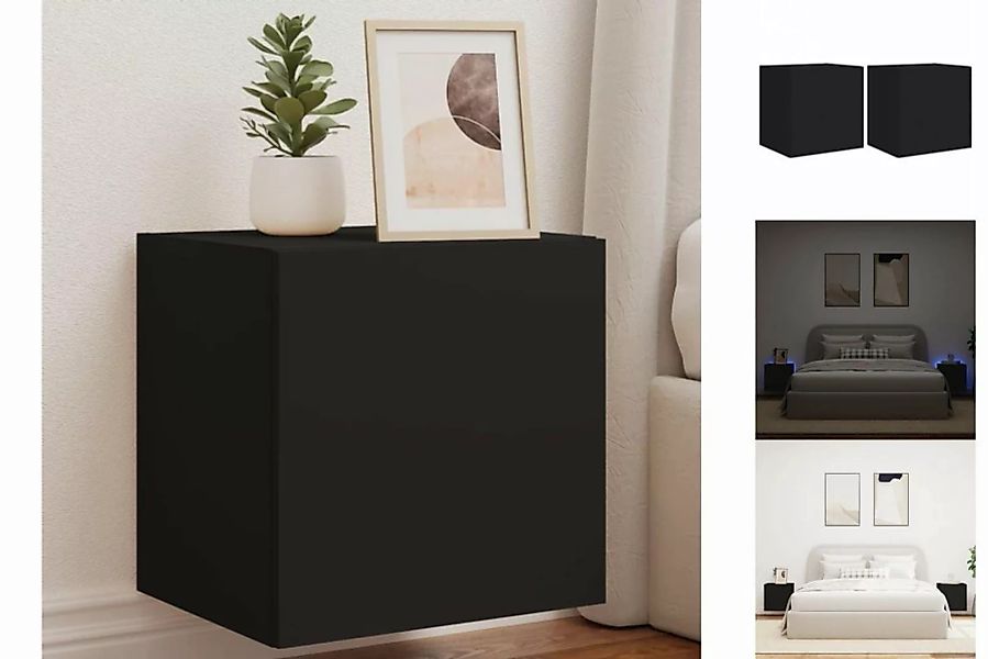 vidaXL Kleiderschrank TV-Wandschränke mit LED-Leuchten 2 Stk Schwarz 40,5x3 günstig online kaufen