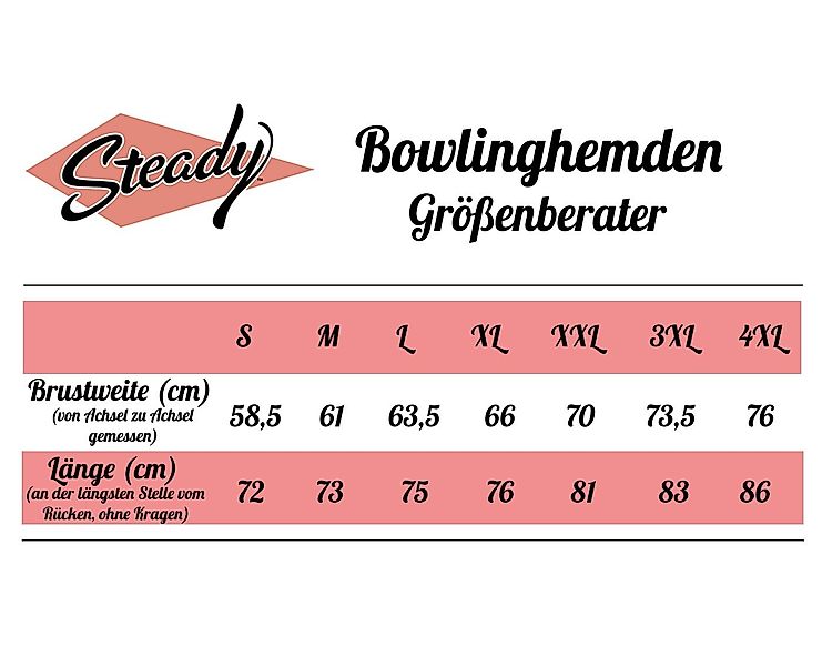 Steady Clothing Kurzarmhemd The Shake Down Ruby Cream Retro Vintage Bowling günstig online kaufen