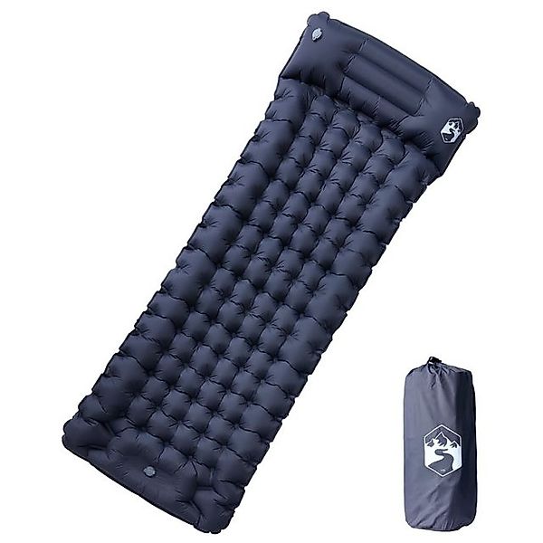 vidaXL Luftbett Isomatte mit Integriertem Kissen Selbstaufblasend Grau günstig online kaufen