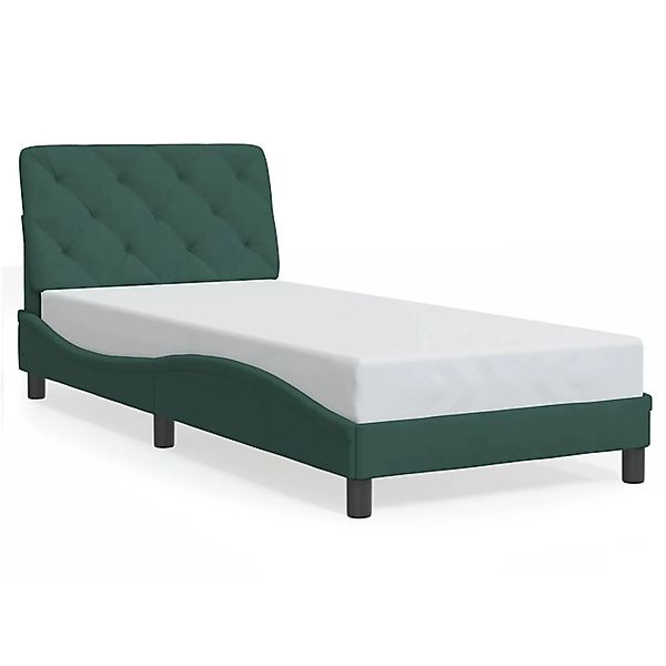 vidaXL Bettgestell ohne Matratze Dunkelgrün 90x200 cm Samt 3207902 günstig online kaufen