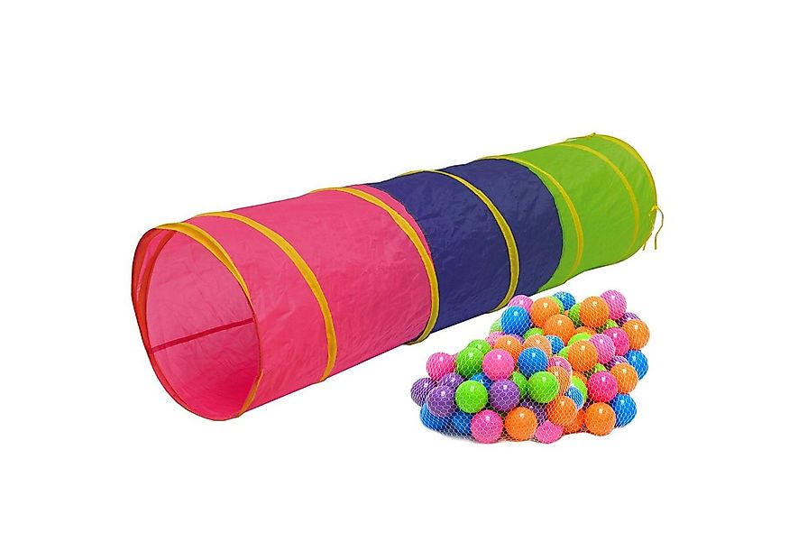 LittleTom Spieltunnel mit 200 Bällen - Pop Up Kindertunnel - Bällebad Tunne günstig online kaufen