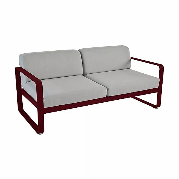 Bellevie Lounge-Sofa 2-Sitzer B9 Schwarzkirsche 79 Flanellgrau günstig online kaufen